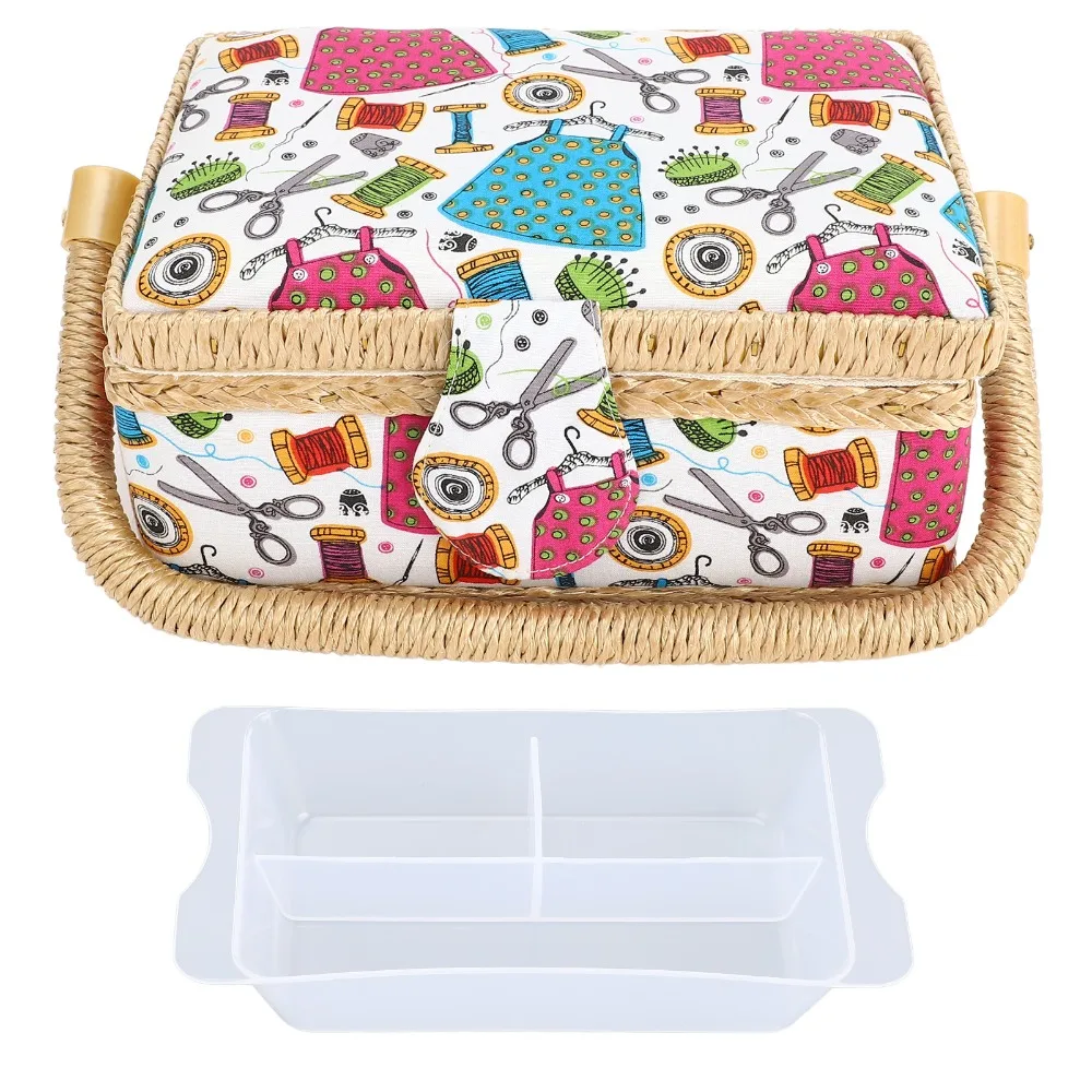 Vintage Kit Included Sewing Basket Organizer Storage Box Design Vintage Sewing Basket Fabric Sewing Basket For Kids