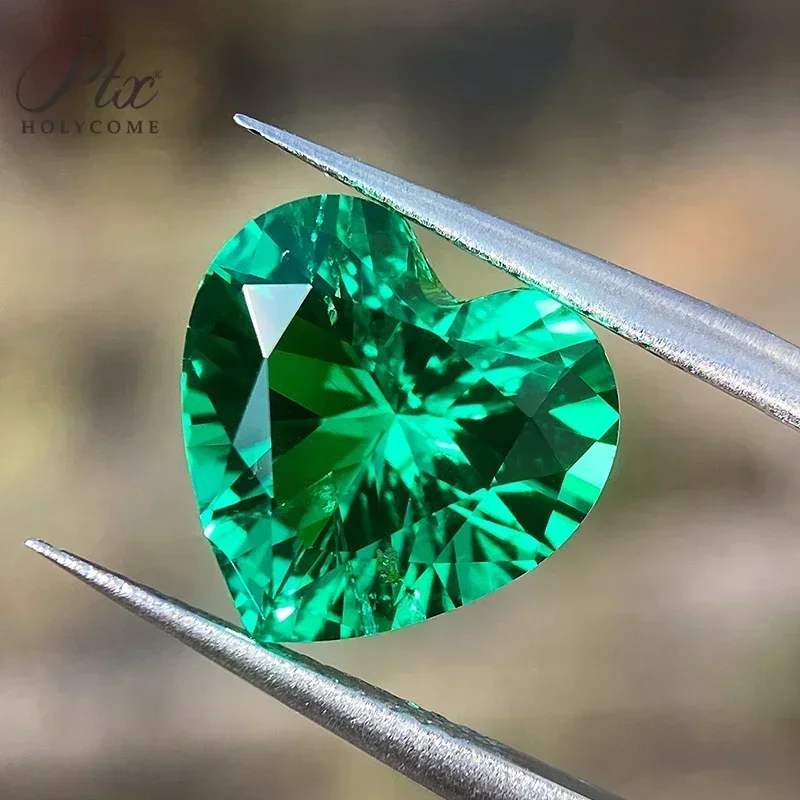 

Heart Shape Lab Grown Colombia Emerald Green Color Gemstone For Diy Jewelry Earrings Making Material Selectable AGL Certificate