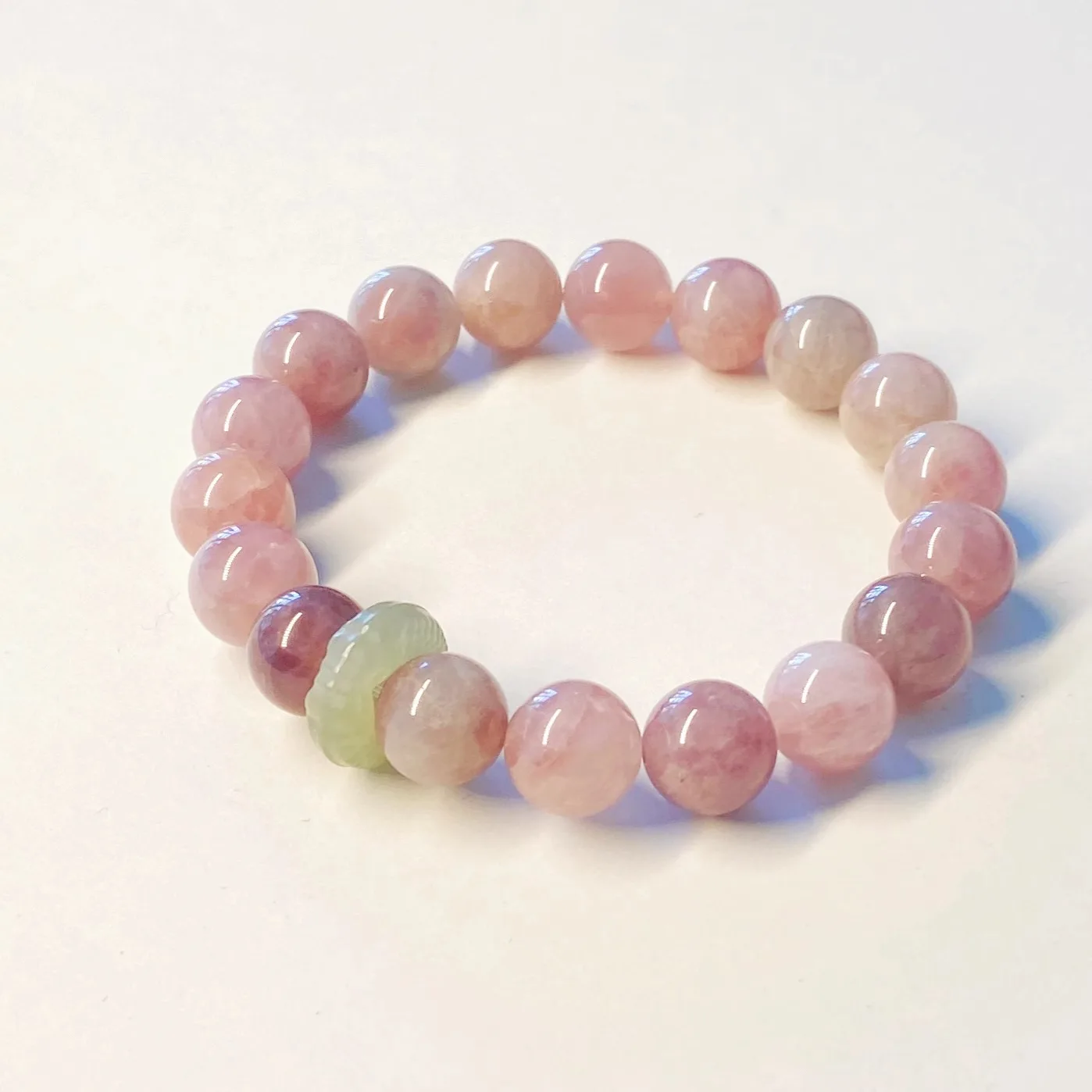 Chinese Style Natural Purple Rose Quartz Hetian Jade Handstring Bracelet For Women Lucky Blessing Attract Love Good Luck Jewelry
