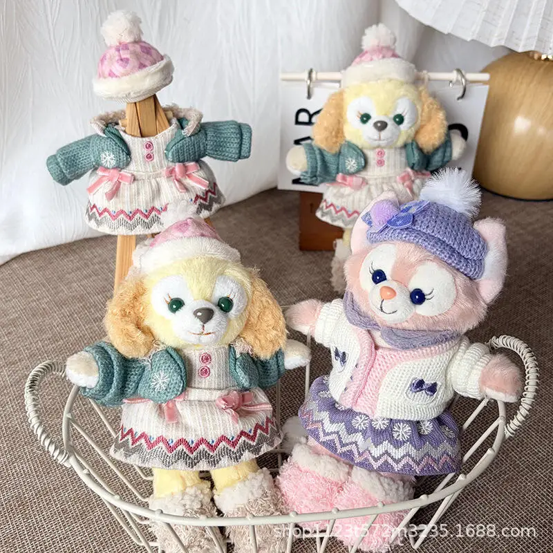 Disney linabell cookiesann coleção de inverno suéter macio pelúcia boneca chaveiro carro bolsa de lona decoração presente