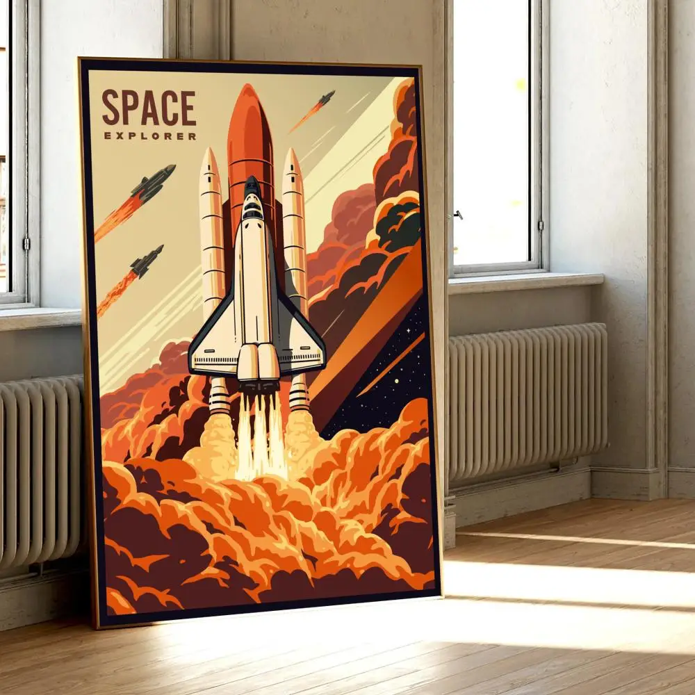 Vintage Space Retro Poster Classic Vintage Posters HD Quality Wall Art Retro Posters for Home Room Wall Decor