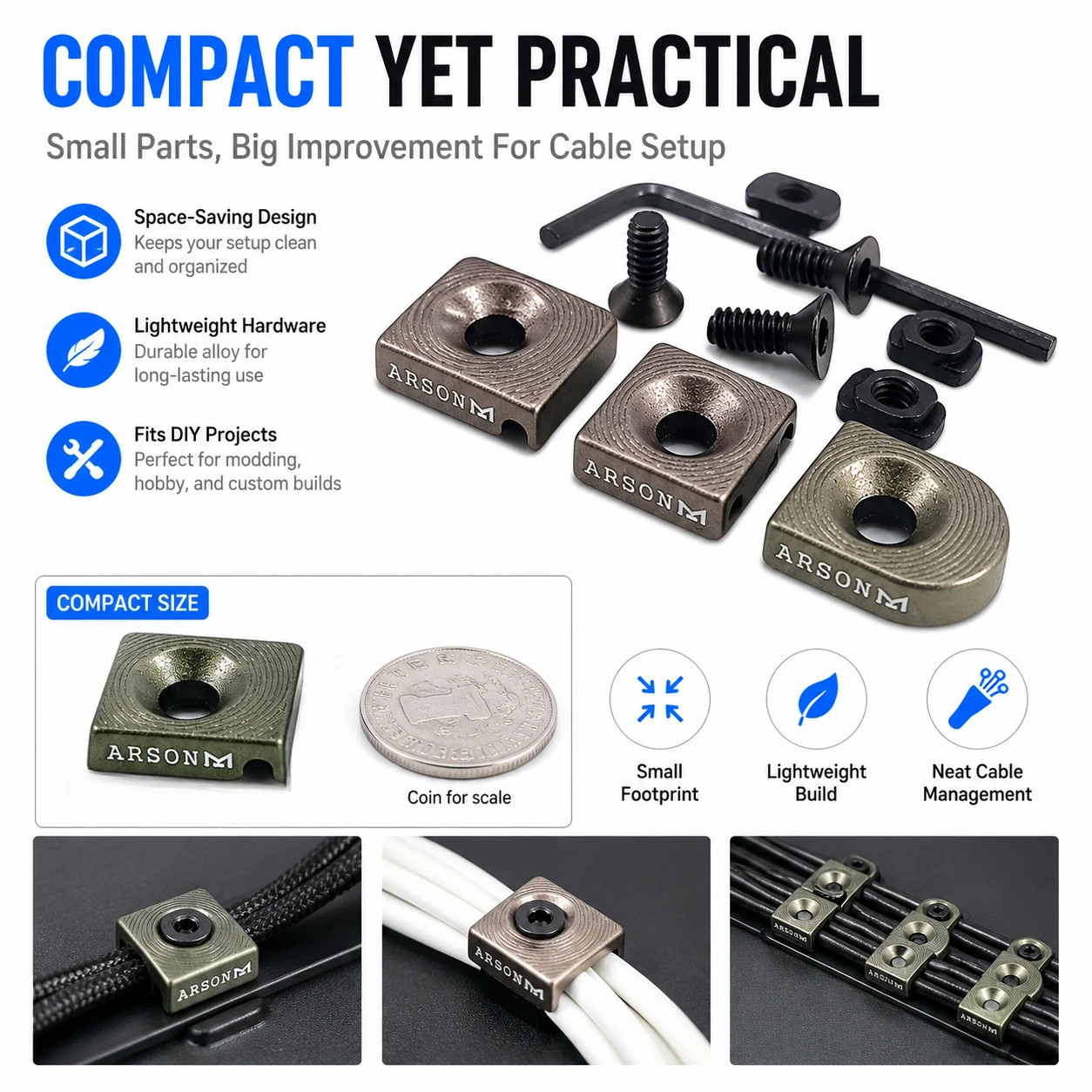 High Hardness Aluminum Wiring Organizer Block 4 Classic Colors Hobby Custom Equipment Circuit Maintenance Parts