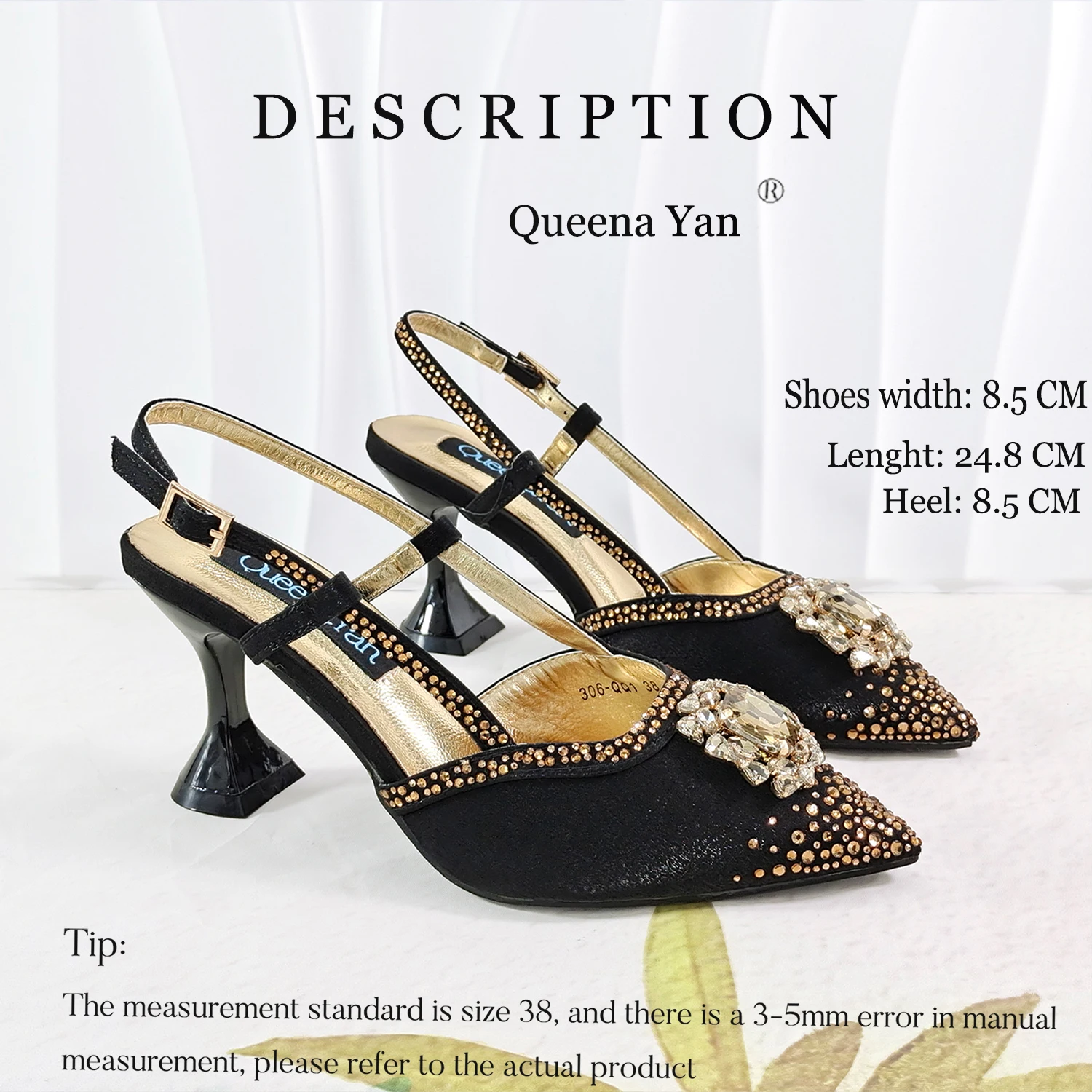 European and American Fashion Shoes and Bag Set Shiny Diamond Bag and High Heel From the Workplace to Banquets or Wedding