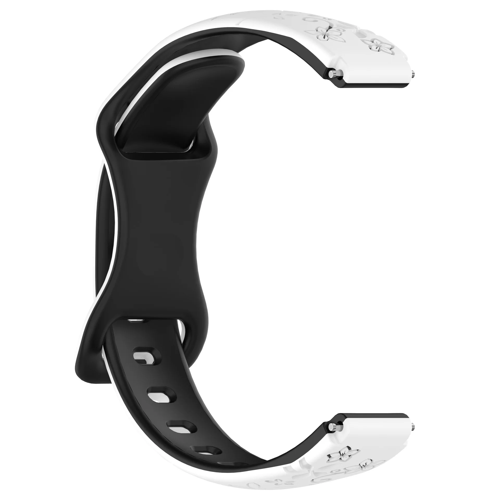 12mm スリムツートンエンボスシリコンストラップ スマートウォッチ用 12mm サイズ スリムツートンレーザー彫刻シリコンストラップ