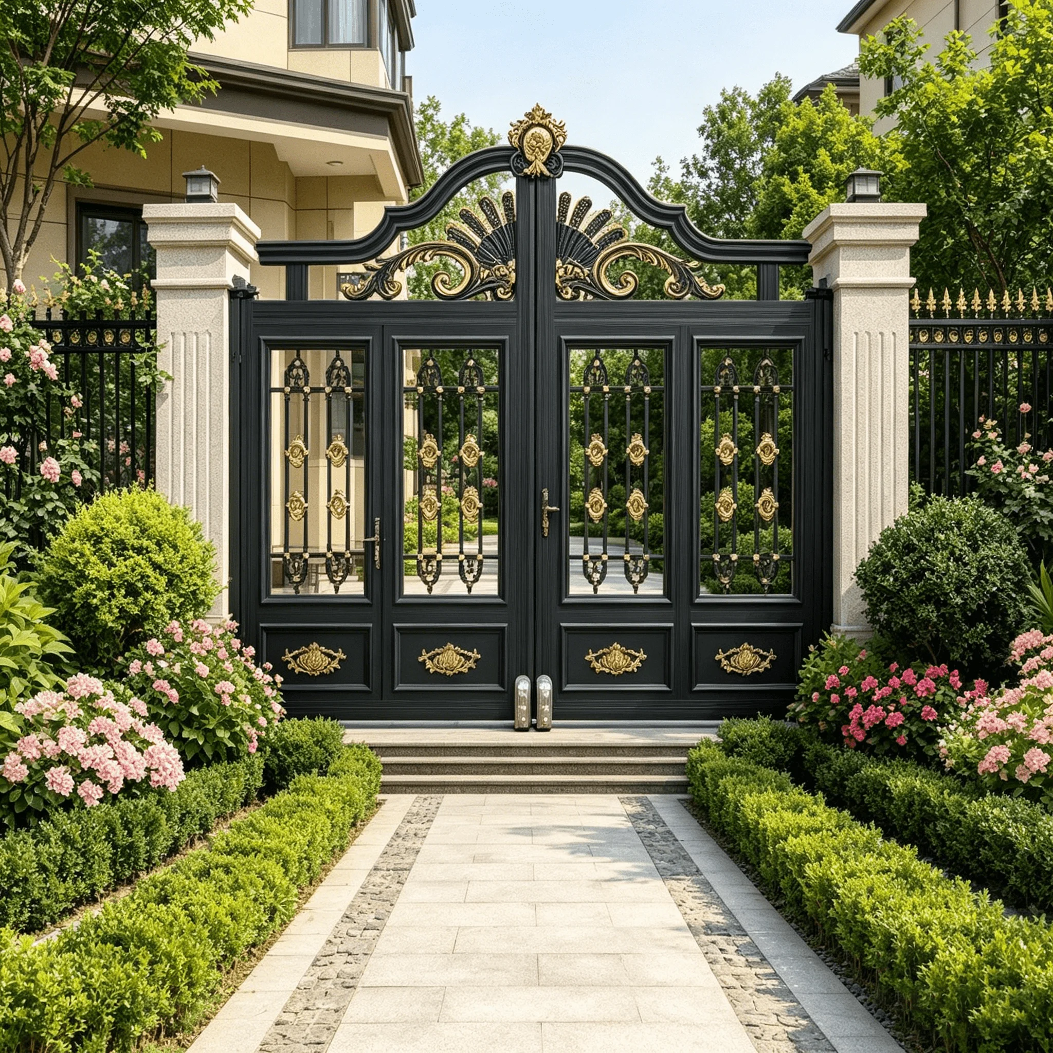 Hot-selling Products, Galvanized Steel Wrought Iron Doors, Anti-corrosion And Waterproof, Customized Height, Elegant Home Safety