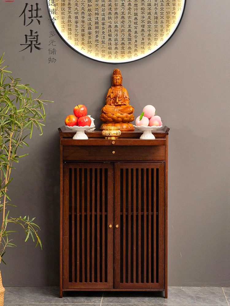 Niche offering table, Buddha platform, modern style wealth god cabinet, light luxury Guanyin incense table offering table