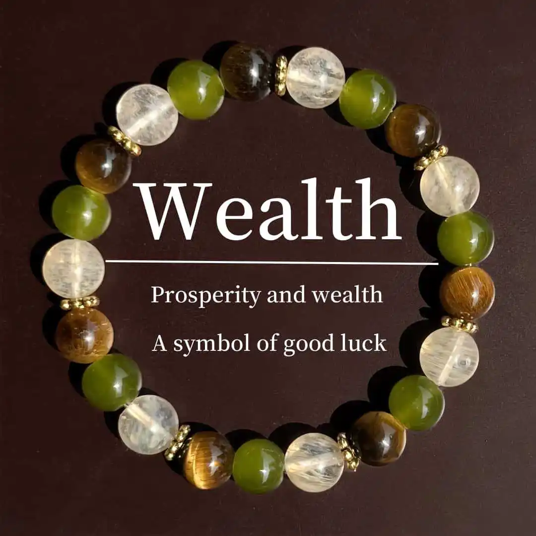 Fashion Natural Stone Beaded Bracelet Elastic Rope Bracelet Handmade Wealth Beads Lucky Stone Bracelet Gifts For Men Women