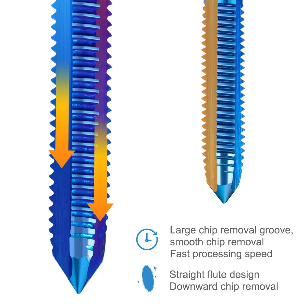 XCAN Thread Tap 10pcs M1-M3.5 HSS Metric Plug Tap Screw Tap Drill with Adjustable Tap Wrench Nano Blue Coated Machine Tap