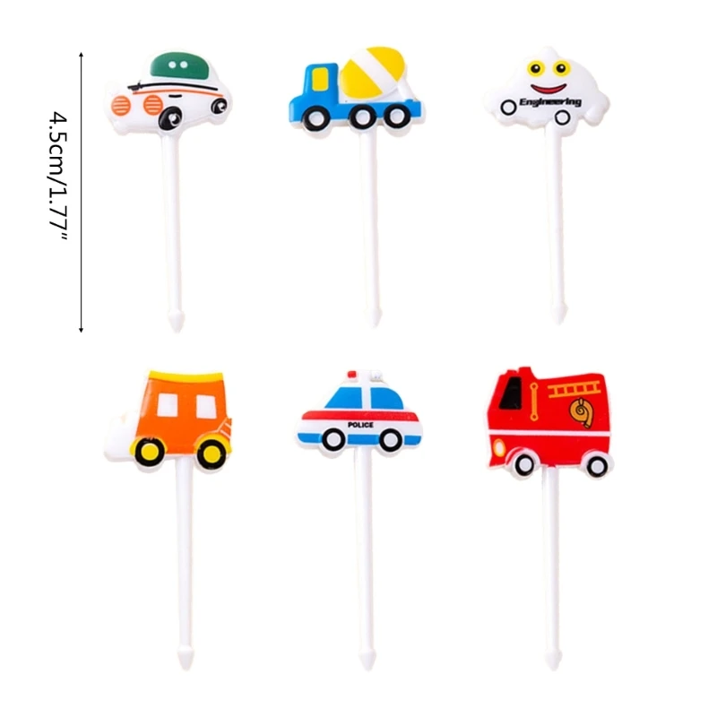 Mini garfo sobremesa para carro/sinais trânsito, garfos frutas forma lanches garfos comida, palitos