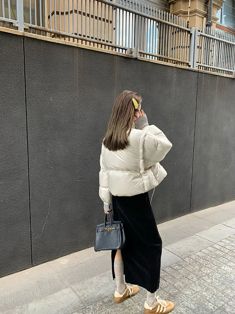 Women's ort down Jaet Vest Detachable Sve Warmth Design Small Size Winter New Sle Casual Loose Fit Thiened Polyester