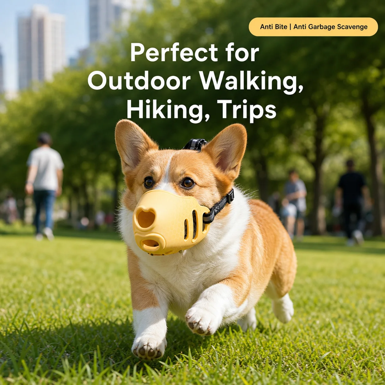 Dog Muzzle Silicone - ตะกร้อครอบปากสุนัขซิลิโคน สายสะท้อนแสง ระบายอากาศได้ ดื่มน้ำได้ ป้องกันการกัด สำหรับสุนัขขนาดเล็กถึงกลาง