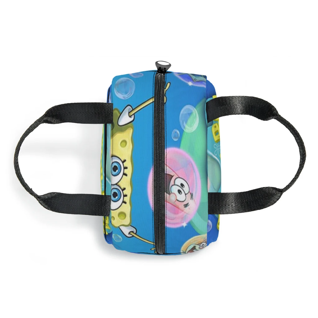 Schwamm-Bob Cartoon tragbare Lunch-Tasche Lebensmittel Thermo-Box langlebige Kühler Lunchbox mit Schulter gurt Picknick-Tasche Büro