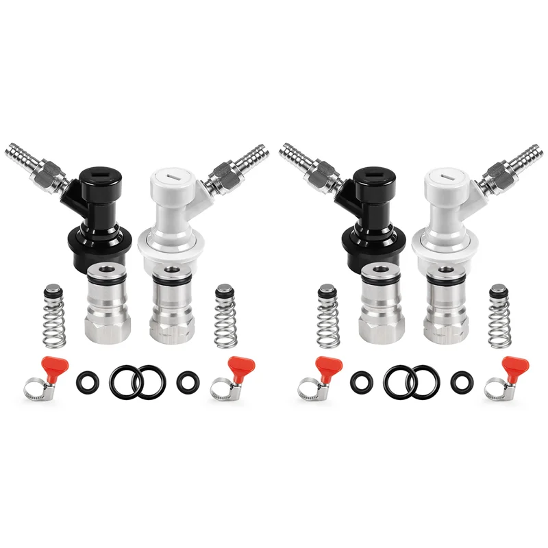 

ABLK 4X Ball Lock Keg Post Quick Disconnect Set,Corny Keg Connectors,Homebrew Stainless Corny Keg Post 19/32-18 Female Thread