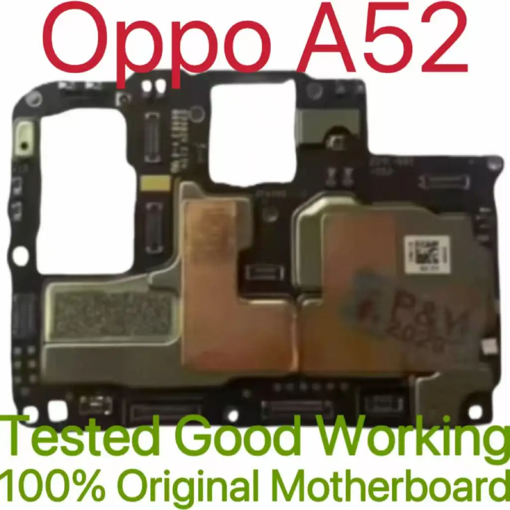 Original Unlocked Main Board For Oppo A52 Mainboard Motherboard Unlocked With Chips Circuits Flex Cable