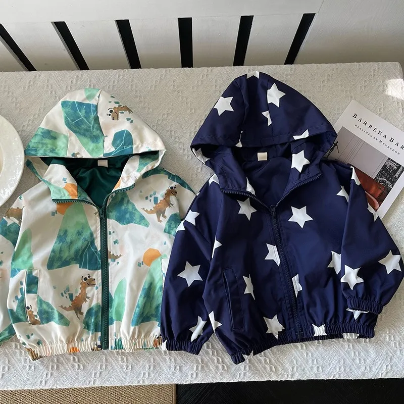

Fashion Baby Boy Full Print Hooded Jacket Infant Toddler Child Cartoon Outwear Coat Spring Autumn Casual Baby Clothes 18M-10Y