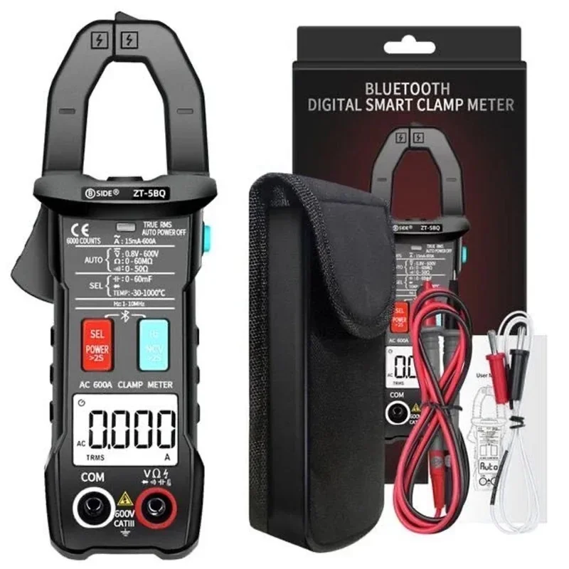 

ZT-5BQ Bluetooth Clamp Meter True RMS Auto Range Multimeter Digital AC/DC Voltmeter Ammeter Pliers Hz Capacitor NCV Temp Tester