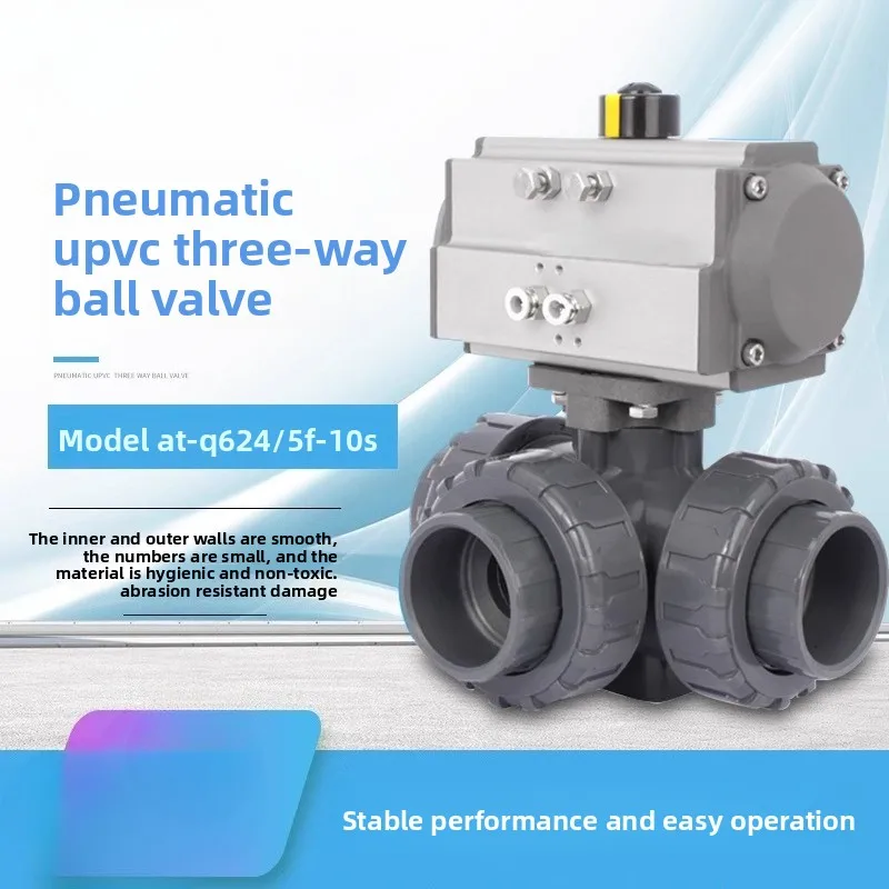 

Pneumatic UPVC Three-way Ball Valve Pneumatic Plastic, Pneumatic L/T Type