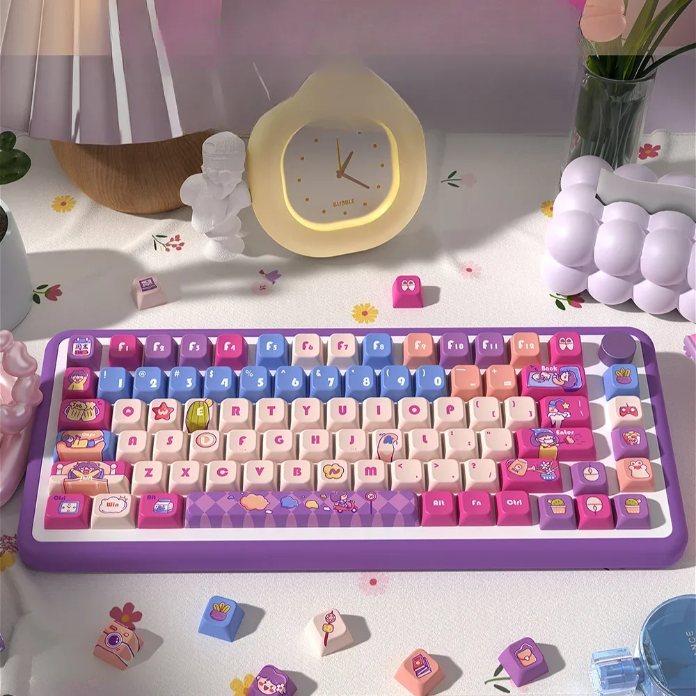 Mechanical Keyboard Happy Hour Theme PBT Keycaps MDA Height Personalized Girl Customized Thermal Sublimation