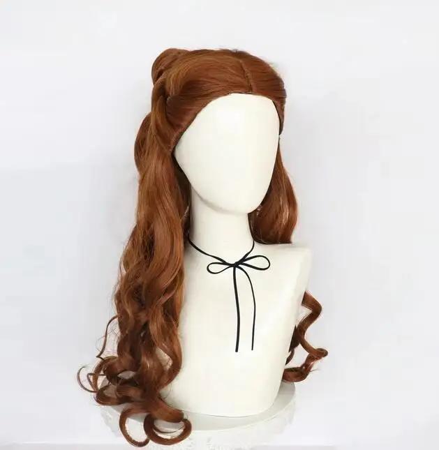 Curly 24 inch Long Brown Belle  Cosplay Wig for Halloween Christmas School Thanksgiving Day