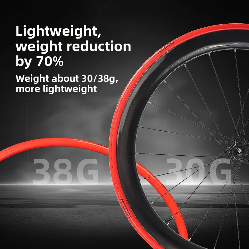 الأنبوب الداخلي لدراجة الطريق - أنبوب داخلي فائق الخفة من مادة TPU مقاس 18 بوصة 45 مم - أنبوب داخلي فوهة محمول خفيف الوزن 30G - 38G