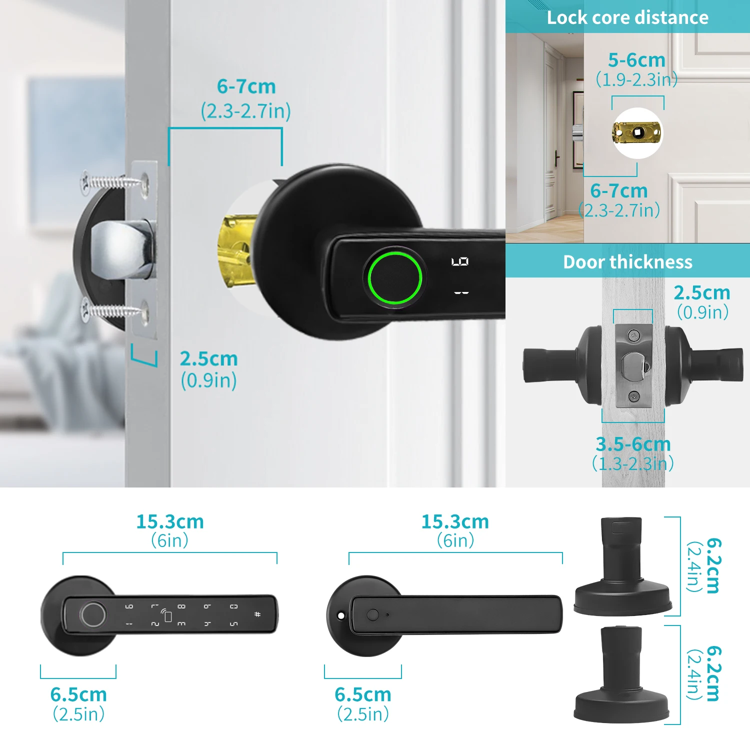 قفل مقبض الباب الإلكتروني، أجهزة تويا، التعرف على بصمات الأصابع، قفل الباب، تطبيق الحياة الذكية، نظام قفل الباب الذكي