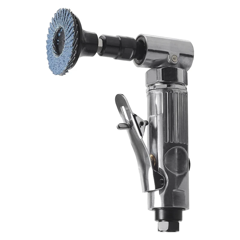 Amoladora de troqueles neumática de 1/4 pulgadas, 20 discos de lijado, ángulo recto, mango ergonómico, amoladora de troqueles neumática de ángulo pulido