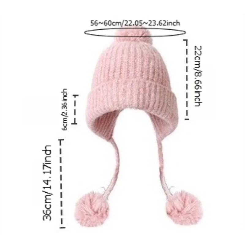 1 قطع الشتاء أزياء محبوك قبعة دافئة السفر في الهواء الطلق التزلج ركوب الدراجات اليومية مطابقة قبعة الزخرفية عارضة