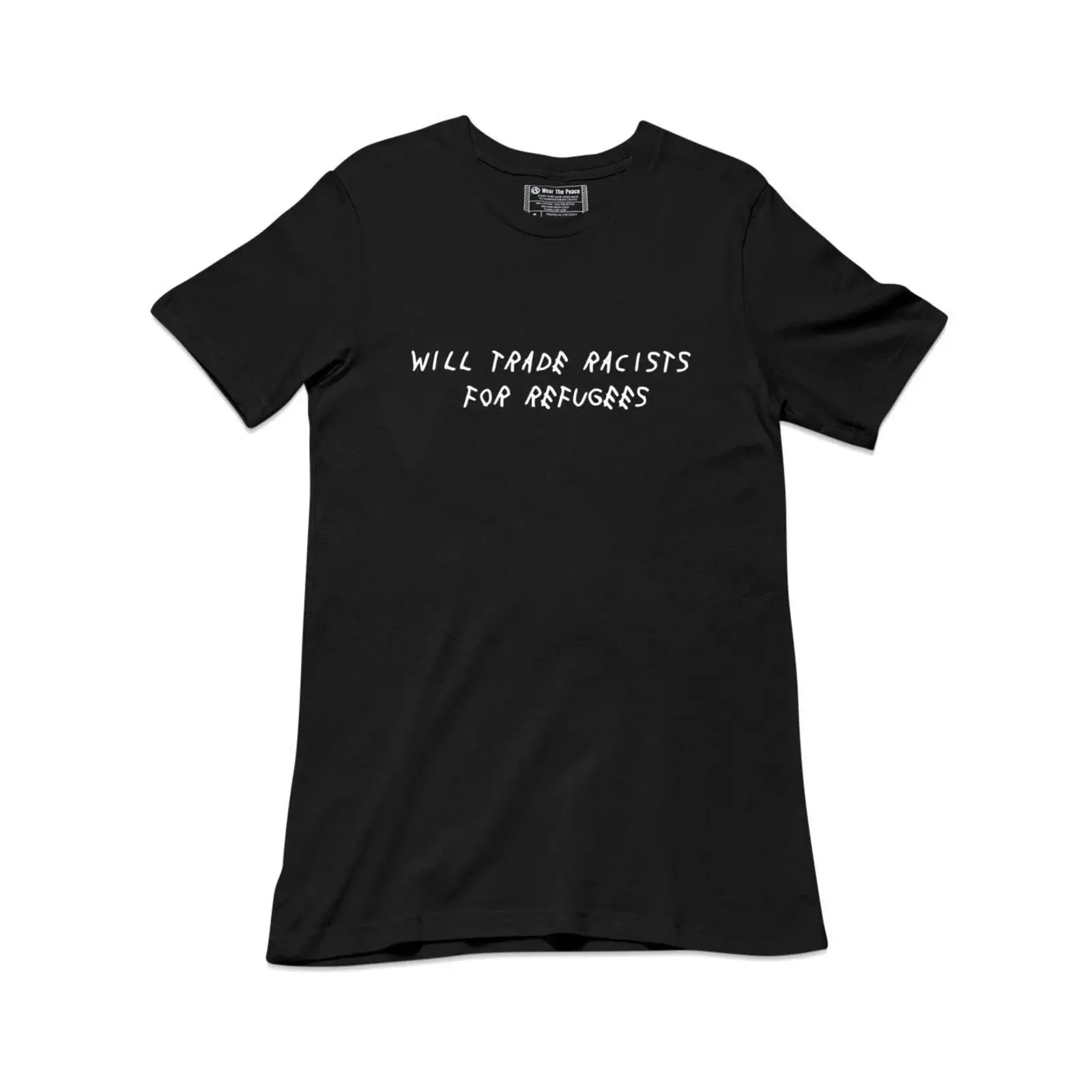 Trade Racists For Refugees T Shirt vintage Washed Stylish fashion designer clothes Soft Comfortable Versatile Stretched