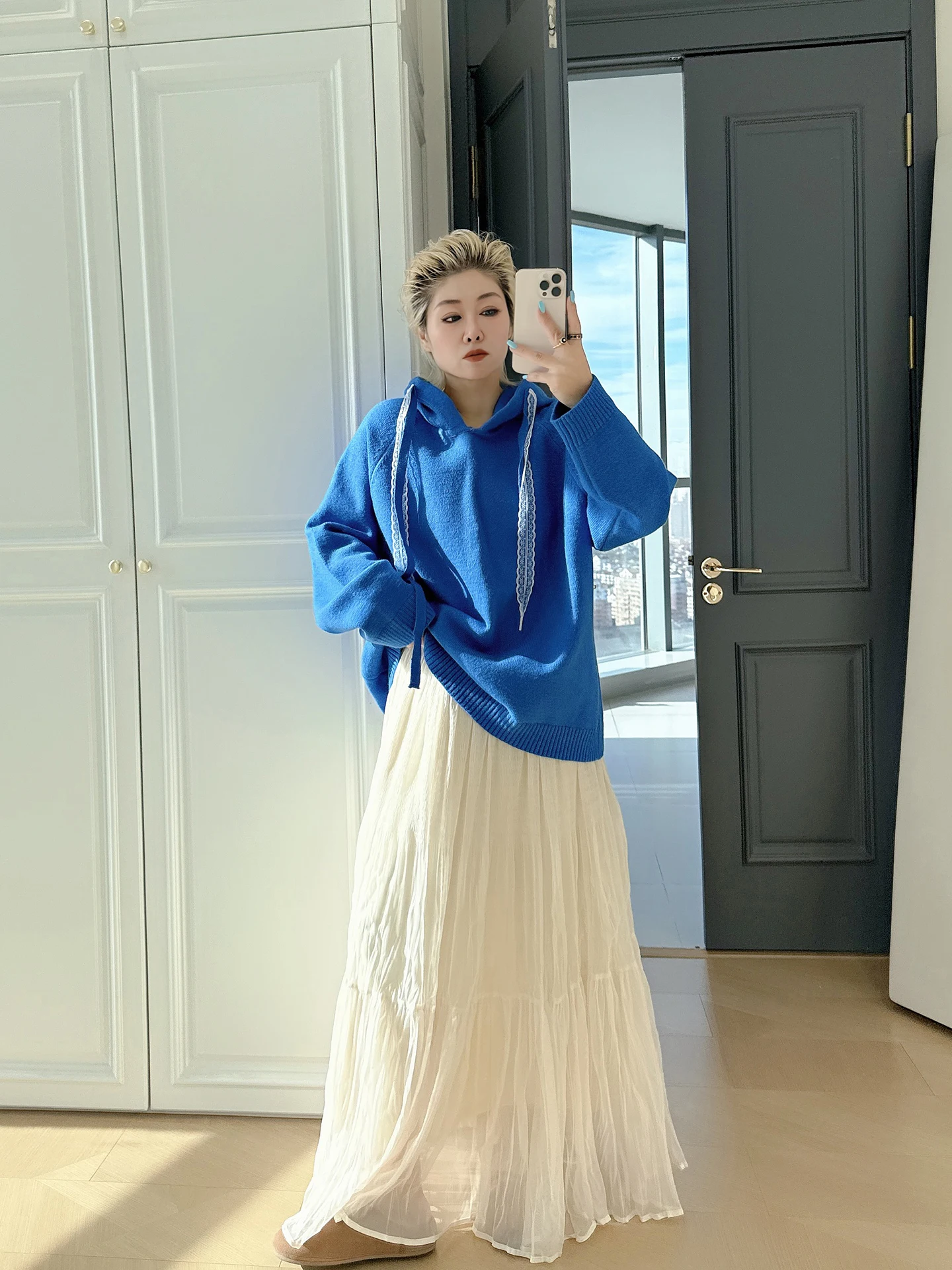 

Юбка женская плиссированная с эластичным поясом, больших размеров, для полных женщин, 200 фунтов, стройнящая, мягкая, длинная юбка