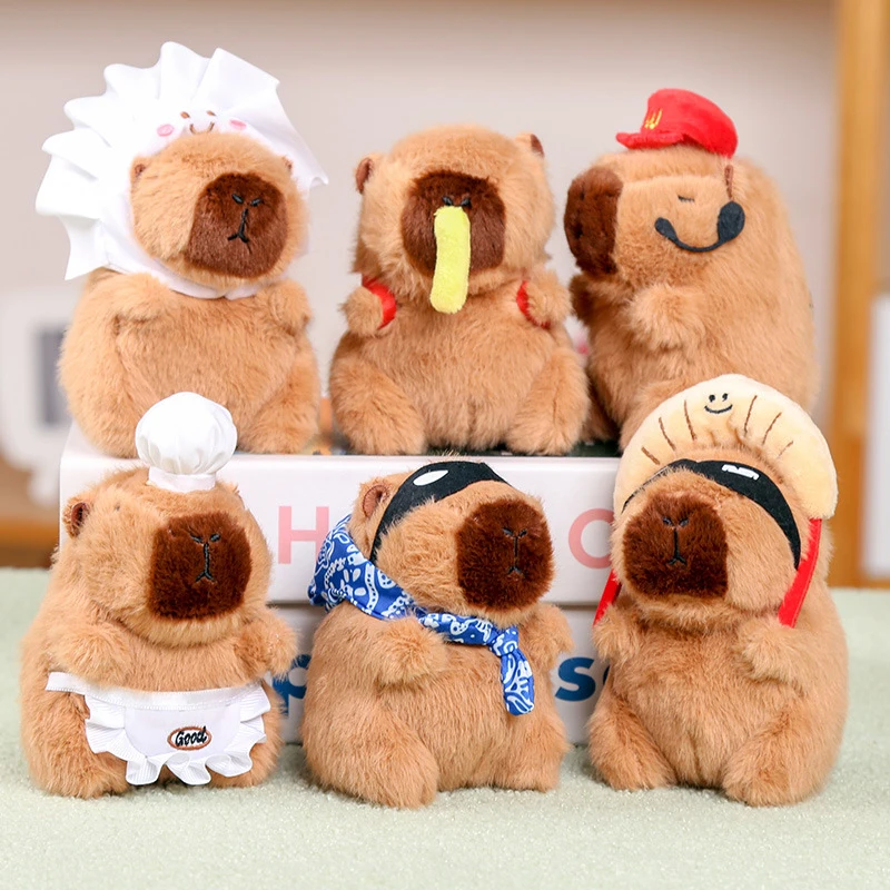 Cute Cartoon Capybara Keychain Pendant Plush Toy Bag Charm Fashion Stuffed Doll Car Key Ring Accessory Decoration Gift