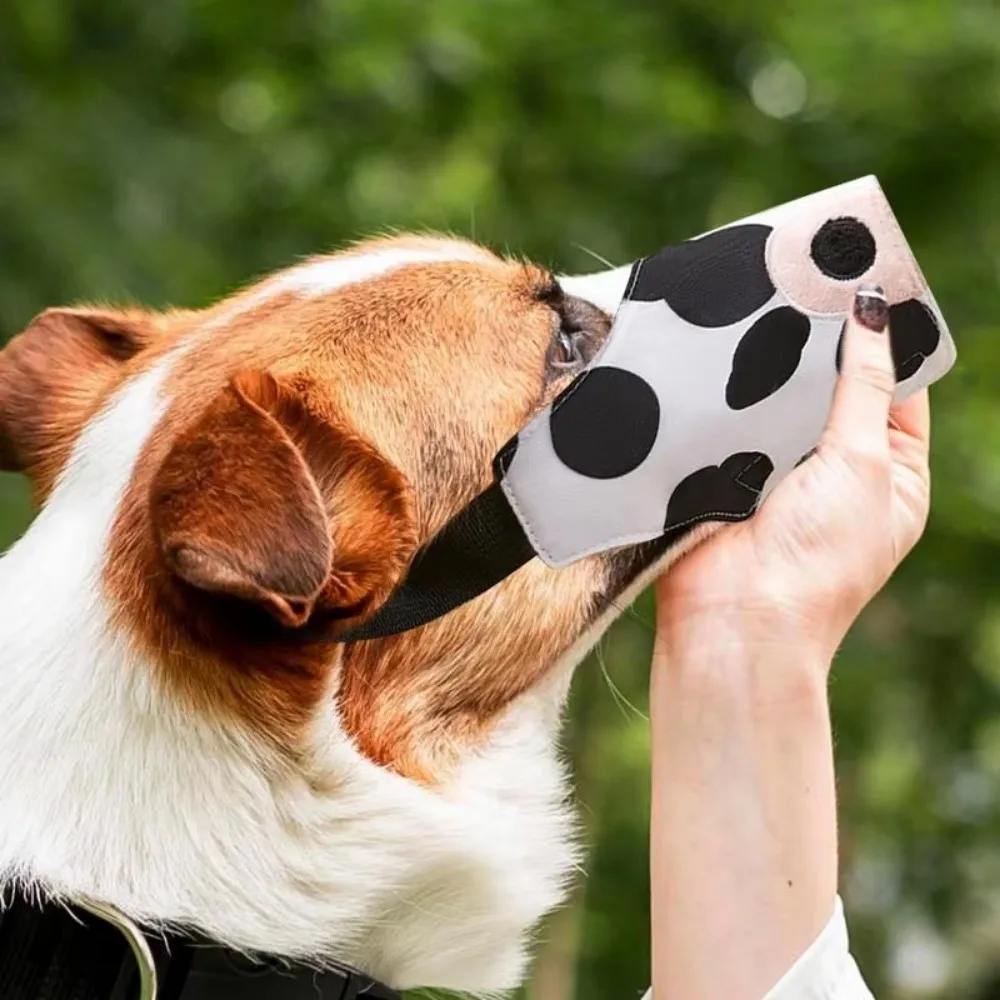 

Многоцелевой намордник для собак с мультяшным принтом, дышащая регулируемая парусиновая маска для домашних животных, удобная петля для защиты от укусов, рот собаки для домашних животных