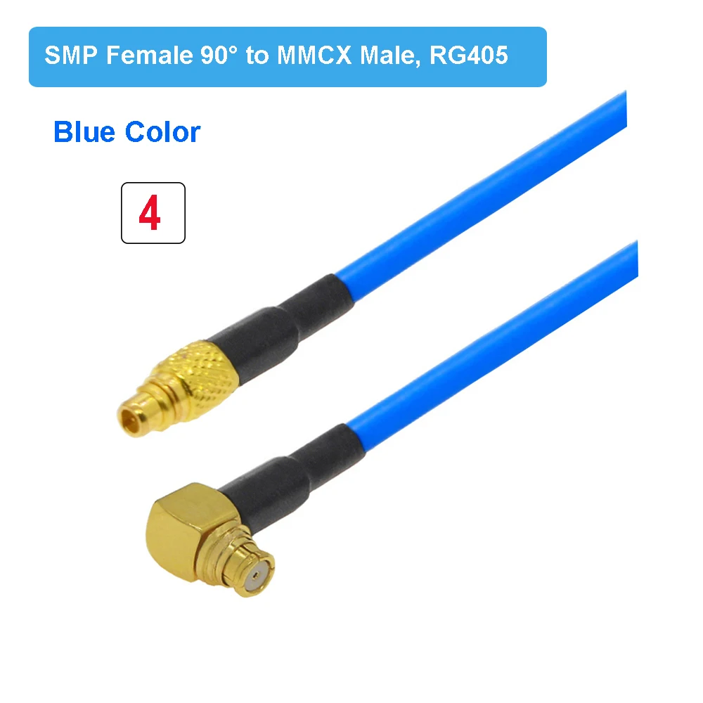 1PCS RG405 SMP to MMCX Cable SMP Female/Male to MMCX Male Straight/Right Angle 90° SMP Jumper High Frequency 086 Pigtail BEVOTOP