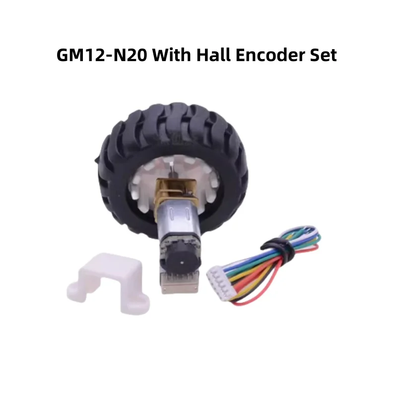 

3V6V12V GM12-N20 DC Gear Motor With Hall Encoder/Fixe Bracket/Wheel/Tire For Smart Car/Intelligent Vehicle Metal-Gear DIY Model