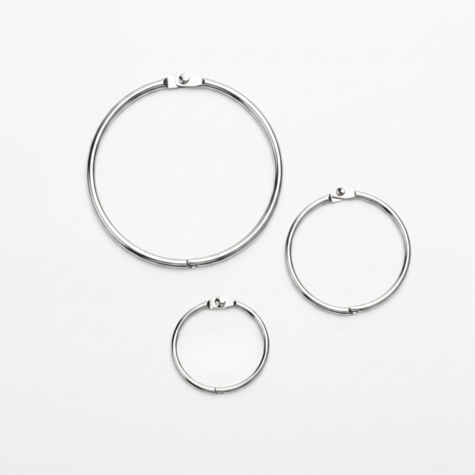 50 Pieces Metal Binder Loop Long-Lasting Hinged Binder Loop Easy to Open Flexible for Students, Office, School