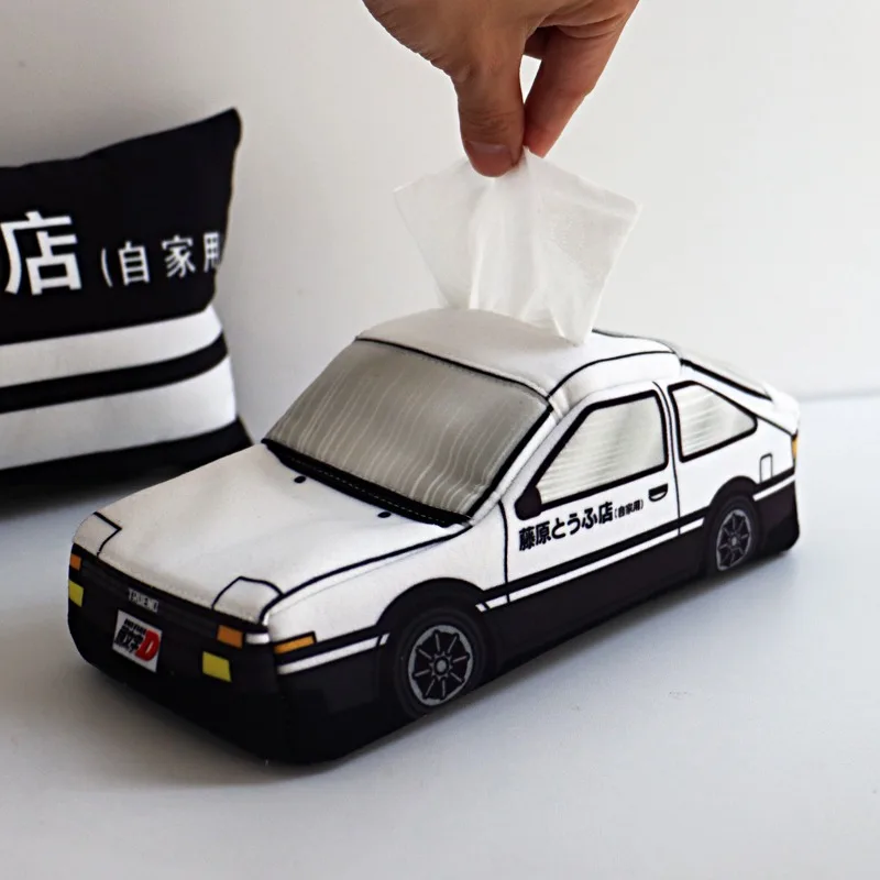 Style Tissue Box Organizer, Initial D Tofu Shop Themed Car Accessory with Retro Design, Perfect Gift for Anime Car Lovers