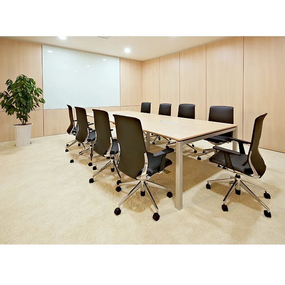 

KL-42 new design modern business meeting room large meeting table square conference table with wire box adjustable legs