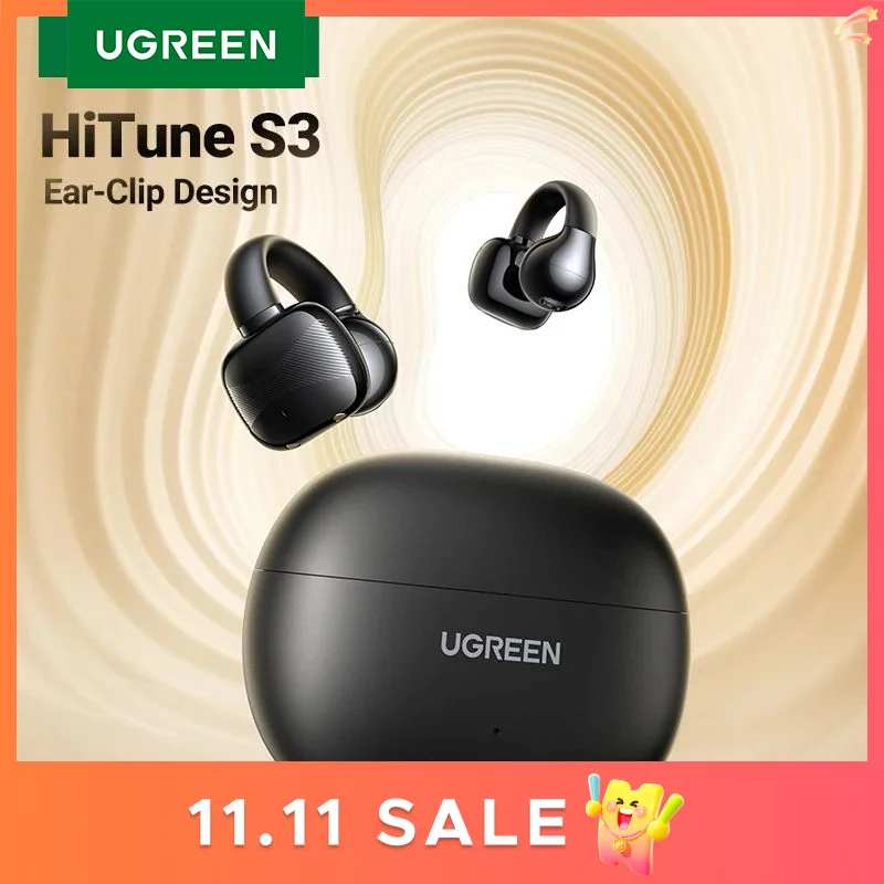 UGREEN Choice HiTune S3 مشبك أذن مفتوح سماعات أذن لاسلكية بلوتوث سماعات أذن رياضية سماعات في ميكروفون مع خطافات أذن وخطاف أذن