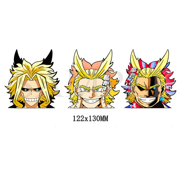 My Hero Academia ALL Might Motion Car Sticker Lenticular Sticker Boku No Hereo Waterproof  Decals for Laptop,Refrigerator,Etc