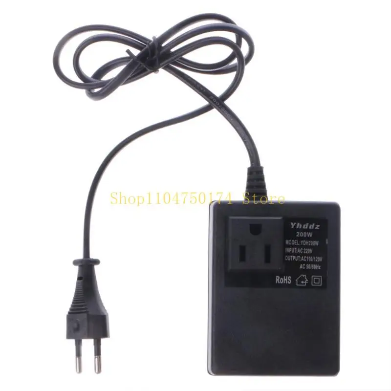 200W AC 220V to 110V Step Down Convert Travel Power EU Plug Adapter Top Sale