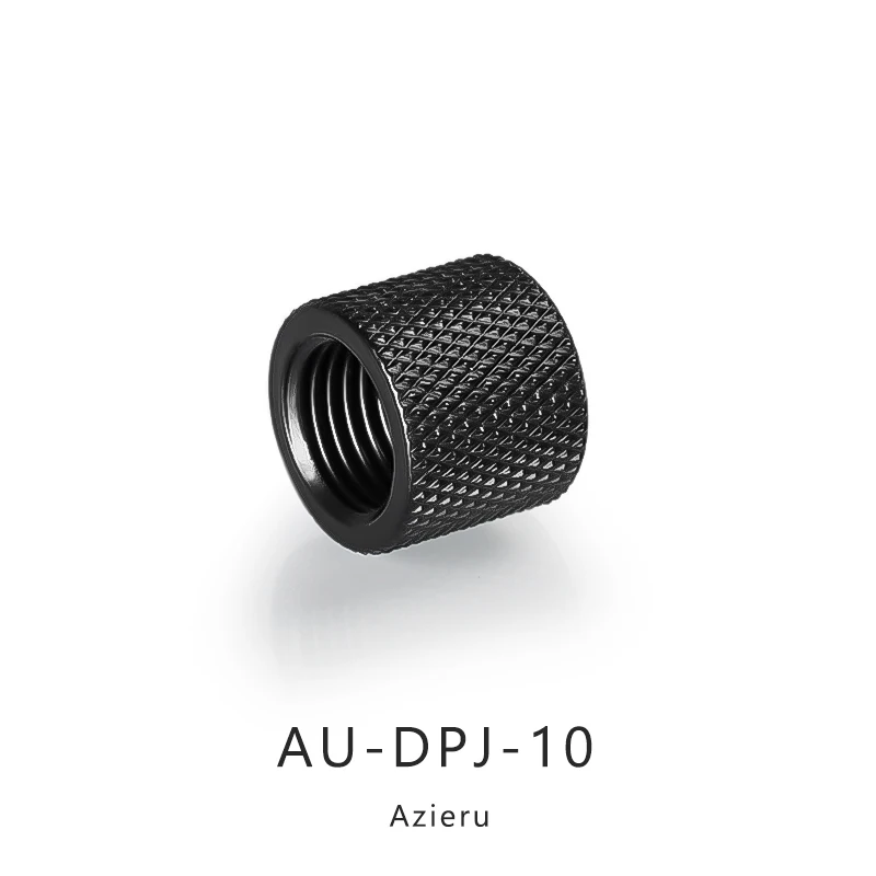 Accesorio extensor de refrigeración por agua para PC de 10mm, paso hembra a hembra G1/4 pulgadas, patrón de diamante negro/plateado, AU-DPJ-10
