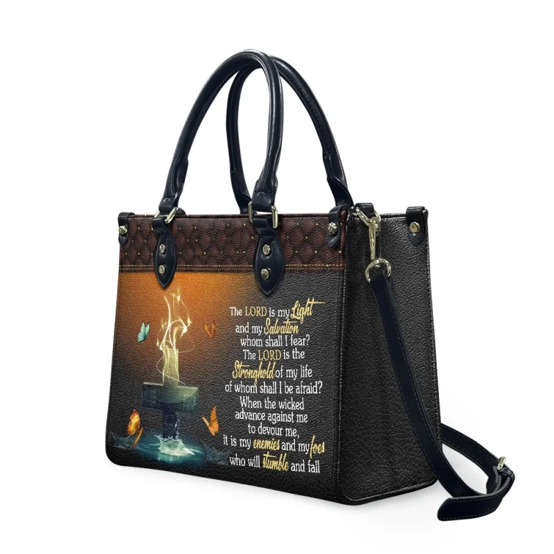 The Lord Is My Light And My Salvation Personalized Gifts Handbags for Female Eastern Star Ladies Casual Totes Bolsas Femininas