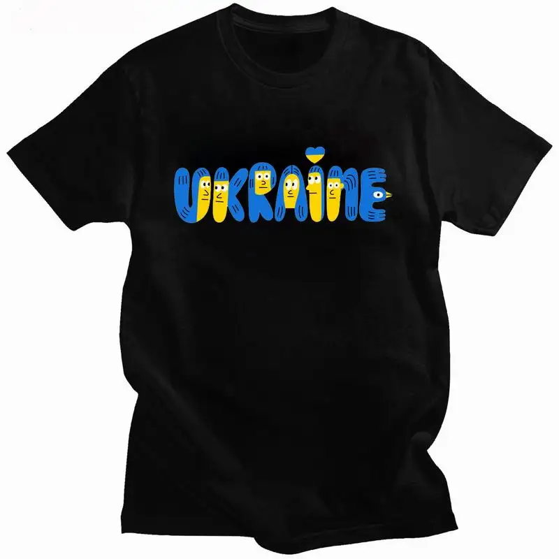 Ukrainian Logo Graphic T-Shirt Women   Short Sleeve Tee T Shirt Female Clothing Men Leter Print Ukraine Lover T Shirt Y2k