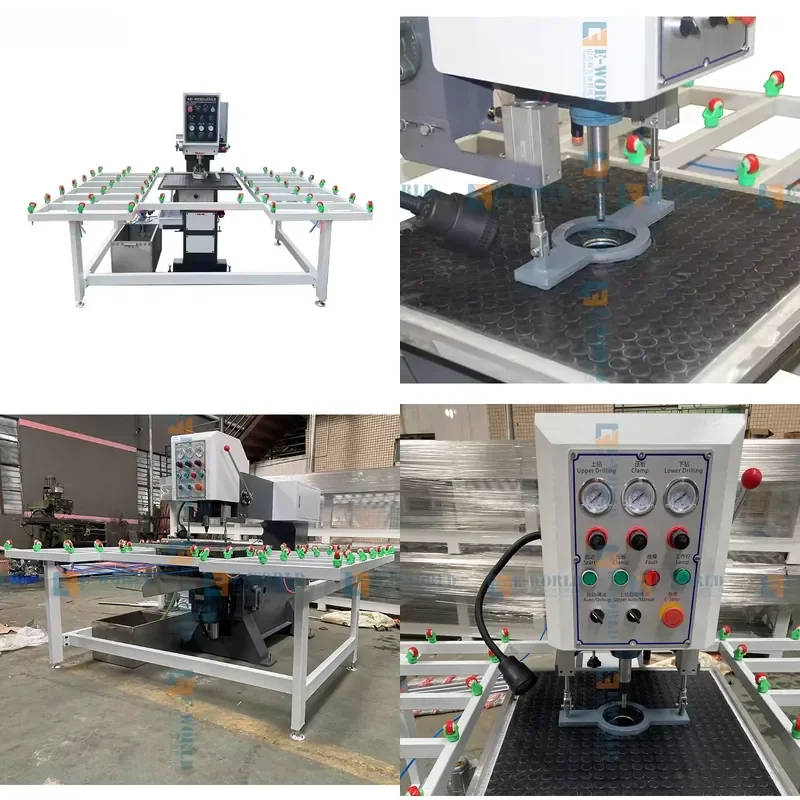 CNC Horizontal Glass Hole Double-sided Drilling Machine with Air-pressure Speed Regulation