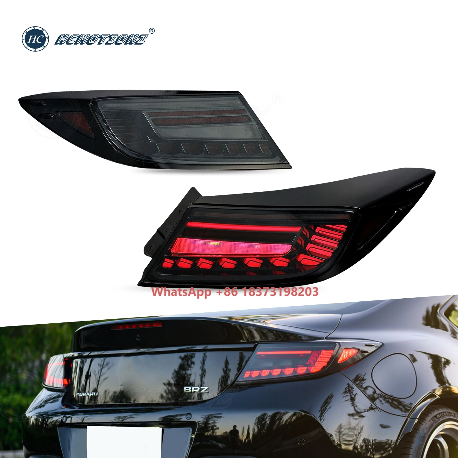 

HCMOTIONZ Car Assembly Accessories Rear Lamps DRL LED Tail Lights for Subaru BRZ 2022 2023 Rear Lamps for Toyota GR86