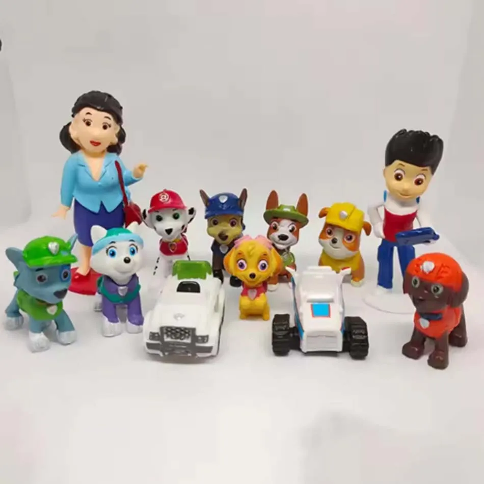 Image of HEISS 12 Stück Anime-Figuren Pawed Canina Cartoon PVC-Modell Puppen Spielzeug Auto Canine Kinder Geburtstag Weihnachtsfeier Geschenk