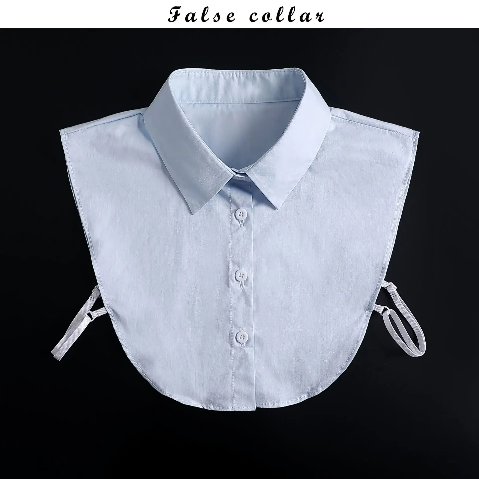 Women\'s Half Shirt Style Fake Collar Professional Casual Decoration Collar Chiffon White Blue Pink Khaki Four Piece Set