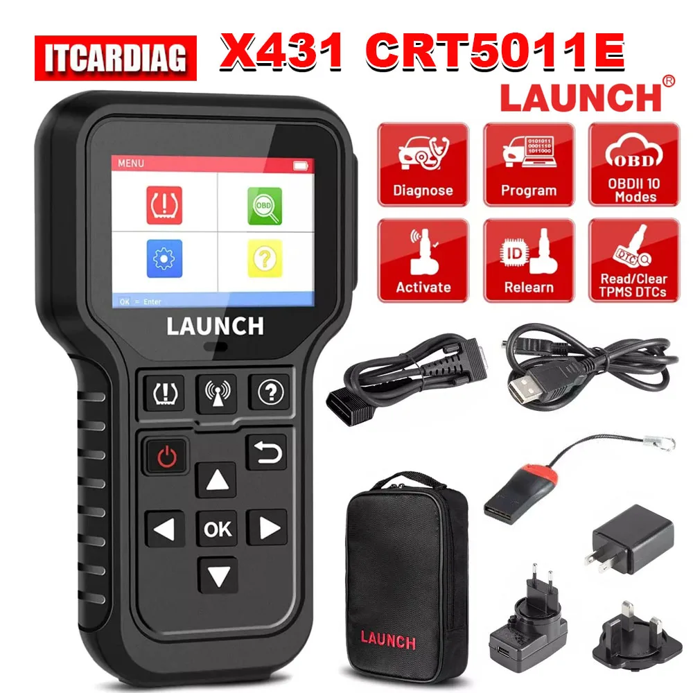 

LAUNCH X431 CRT5011E TPMS диагностический инструмент датчик активности давления в шинах OBD автоматический стационарный считыватель кодов программного обеспечения