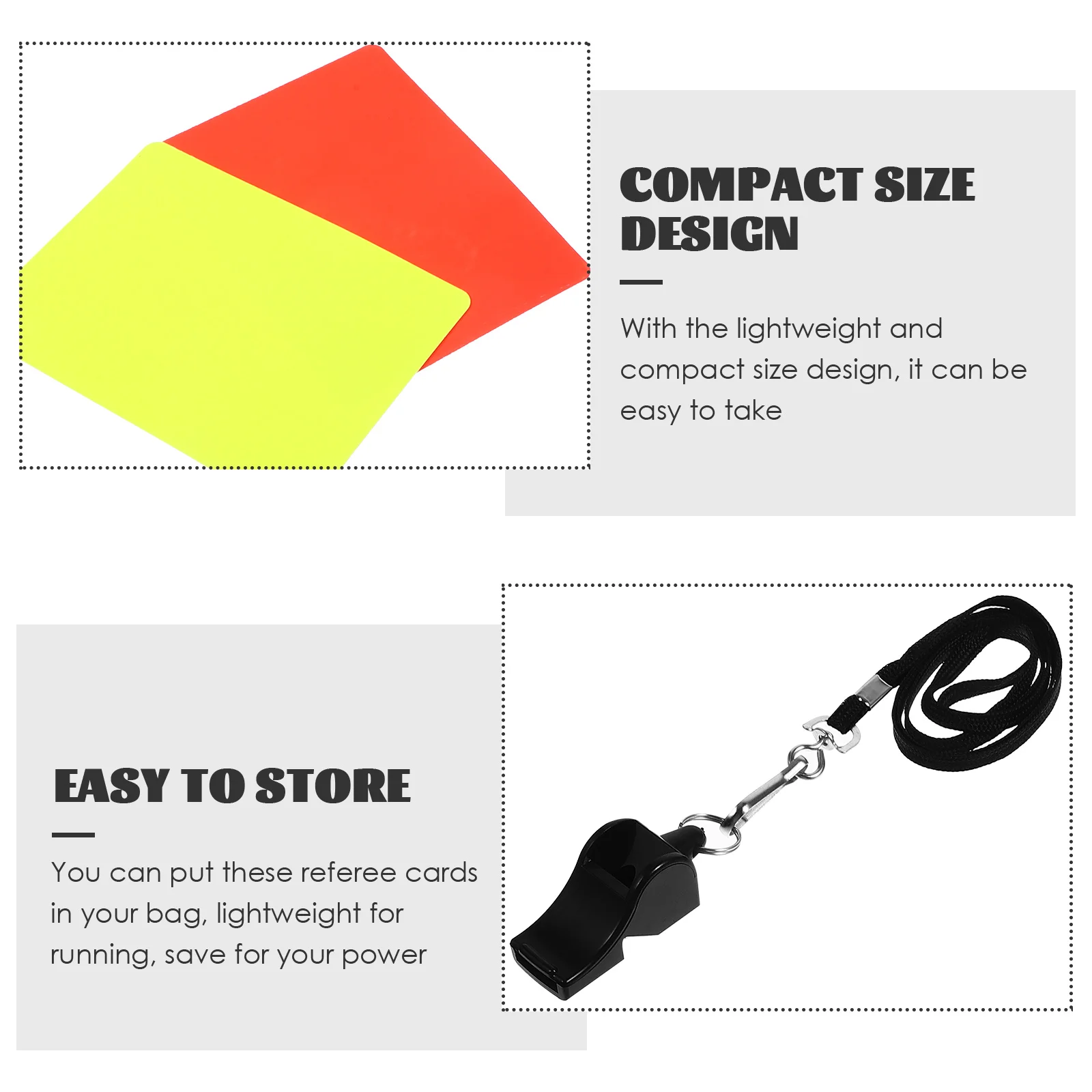サッカーの試合の審判のホイッスルセット、赤と黄色のカード、多機能サッカーカード、プロの標準ウォレット、ポータブル