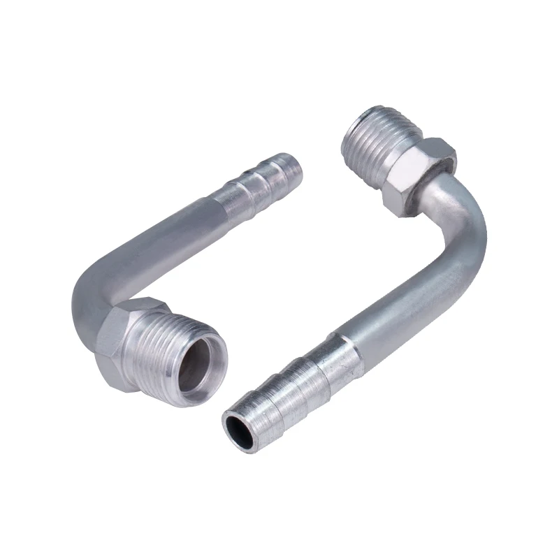 #8 10mm 90 Degree Male Insert O-ring Barbed Fitting for A/C Refrigerant Hose