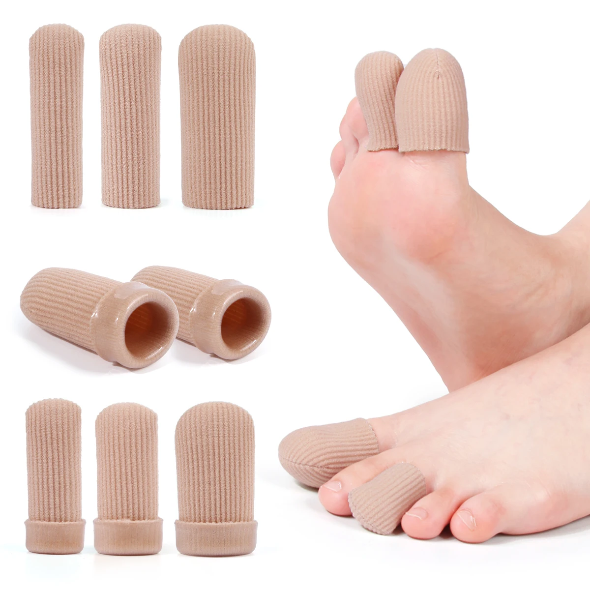 Protectores de dedos cortables fibrosos para dedos cerrados: mangas antirozaduras para dedos y dedos, prevención de ampollas, hidratantes y para aliviar el maíz